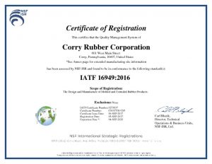 Certifications Corry Rubber Corporation