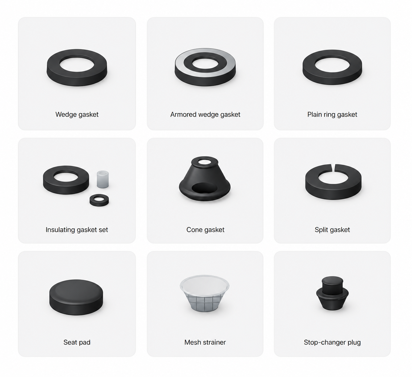 Pipe & Waterworks Gaskets, representative product forms