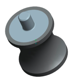 Rendering of the redesigned, optimized bonded rubber isolation mount